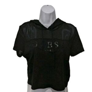NWT Guess Mesh Hoodie Cropped Top S 90s Y2K Street Wear Skater #5500